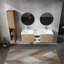 Meuble-lavabo mural 60 po avec lavabo et armoire latérale 60 po, portes à fermeture douce, armoire combinée-129864310