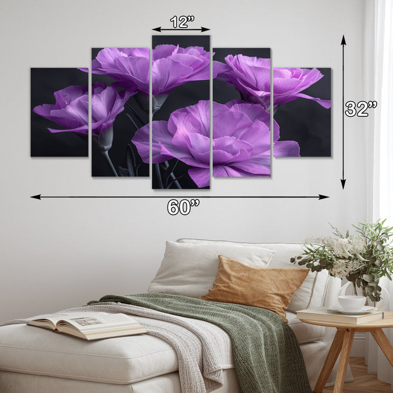 Ensemble de salon mauve et gris avec œillets Harmony