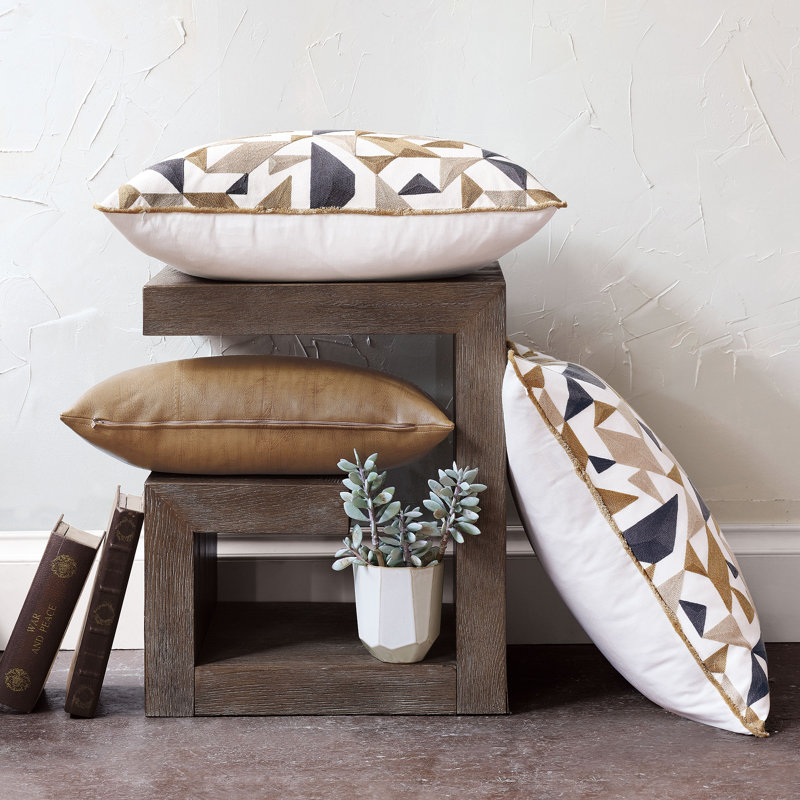 Chalet Faux Leather Down Lumbar Pillow Cover & Insert, Saddle, Down