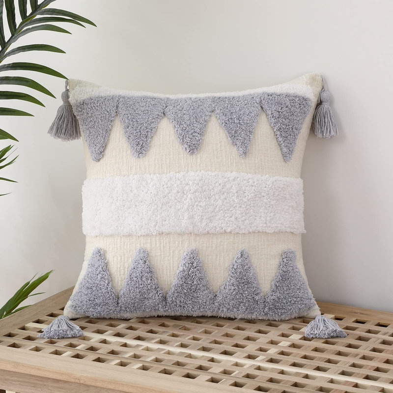  Housse de coussin d'intérieur en polyester, Gris