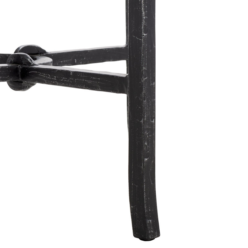 Tauri Forged Metal Round Accent Table, Black