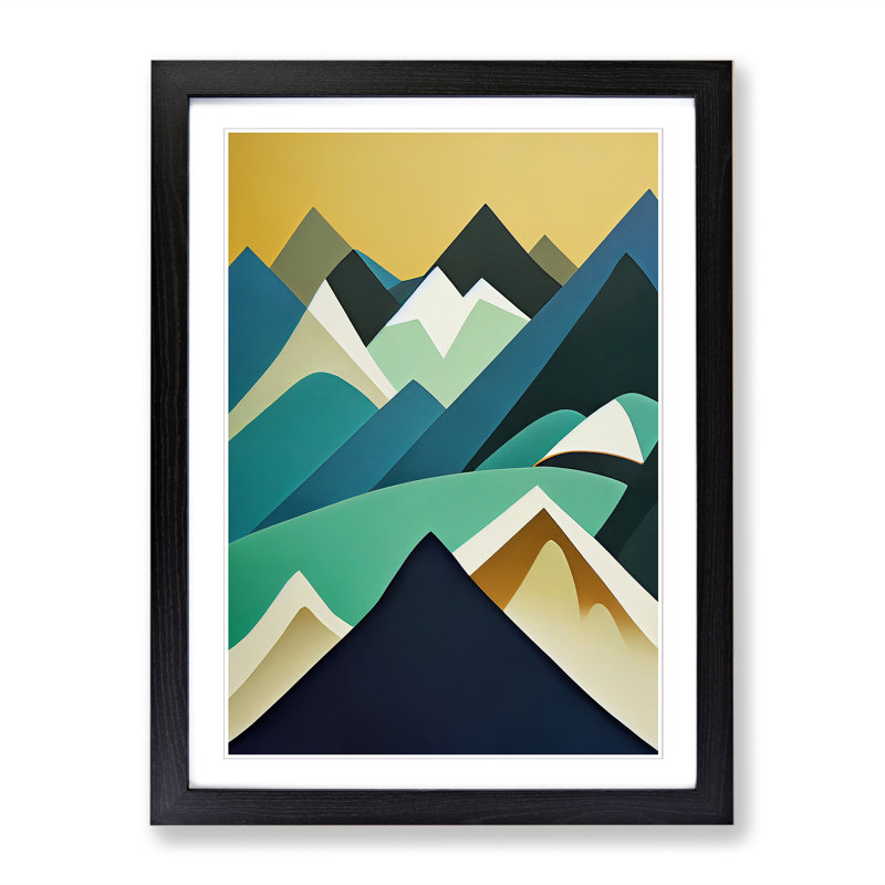 Mountain Abstract Vol.3 - Picture Frame Print, 64cm H x 46cm W x 2cm D, Walnut