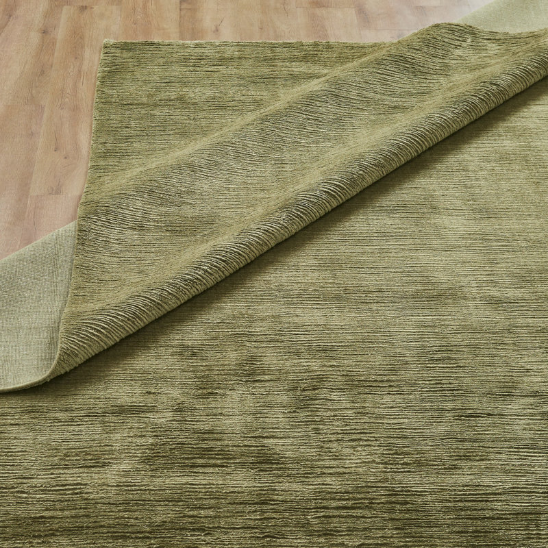 Lumiere Driftwood Natural Silk Hand Loomed Area Rug, Green, Rectangle 12' x 15