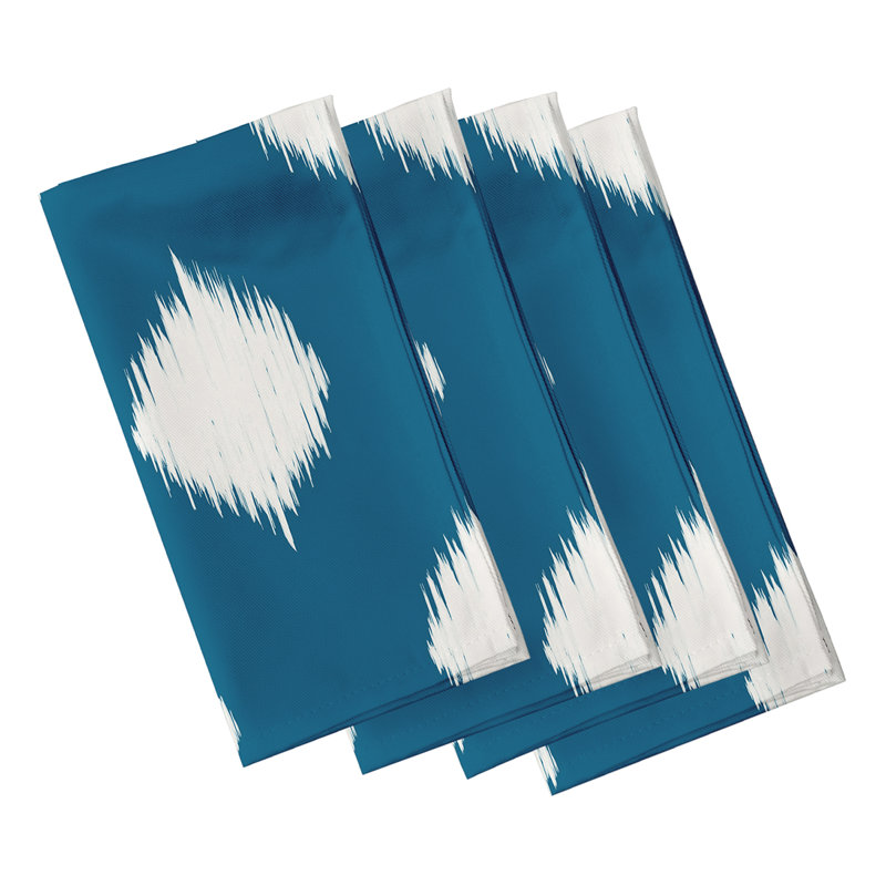 Forsman Polyester Polka Dots Square Napkin, 18" W x 18" L, Teal / Off White