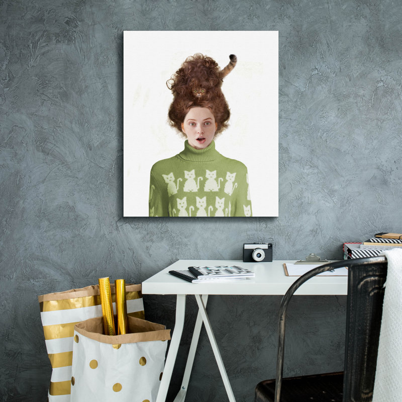  «Cat Lady» par John Hovenstine, art mural sur toile, 20 po x 24 po