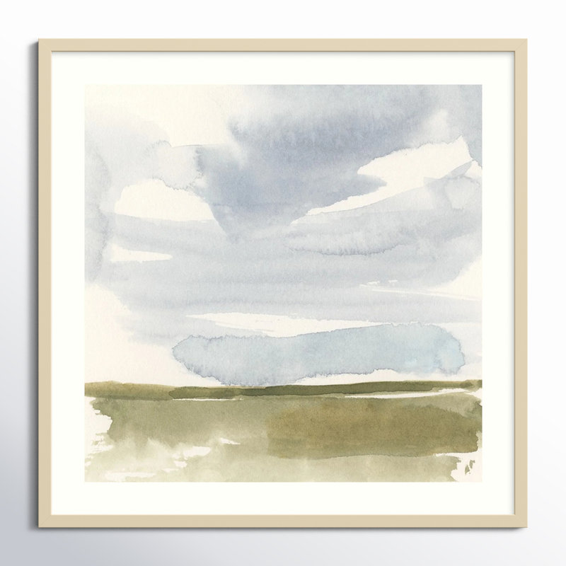 «Open Field S croquis I» par Victoria Barnes - peinture encadrée, H 33 po x l 33 po, Brun