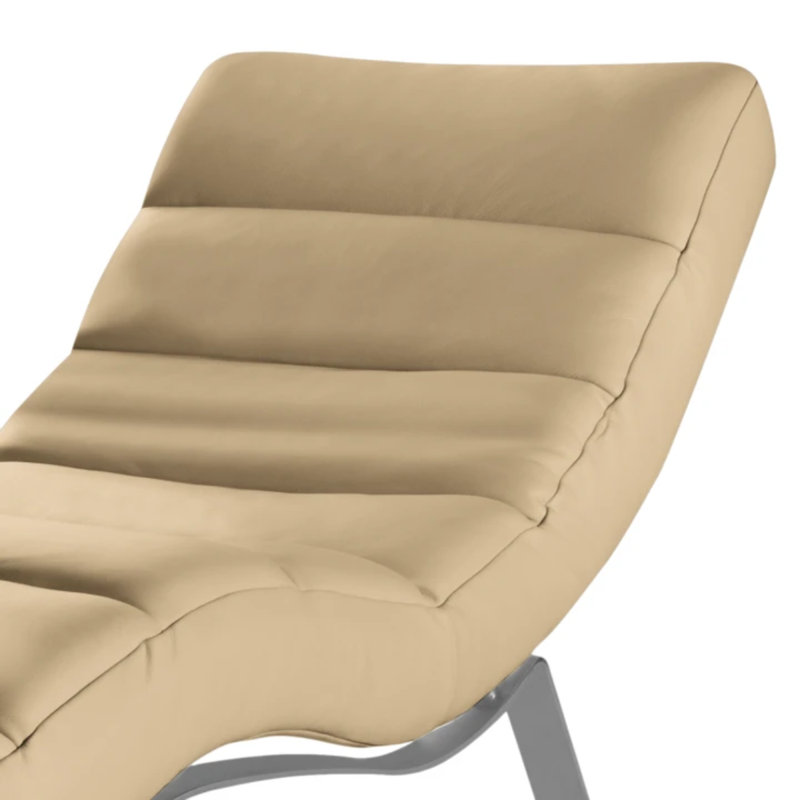 Edena Upholstered Chaise Lounge, Beige