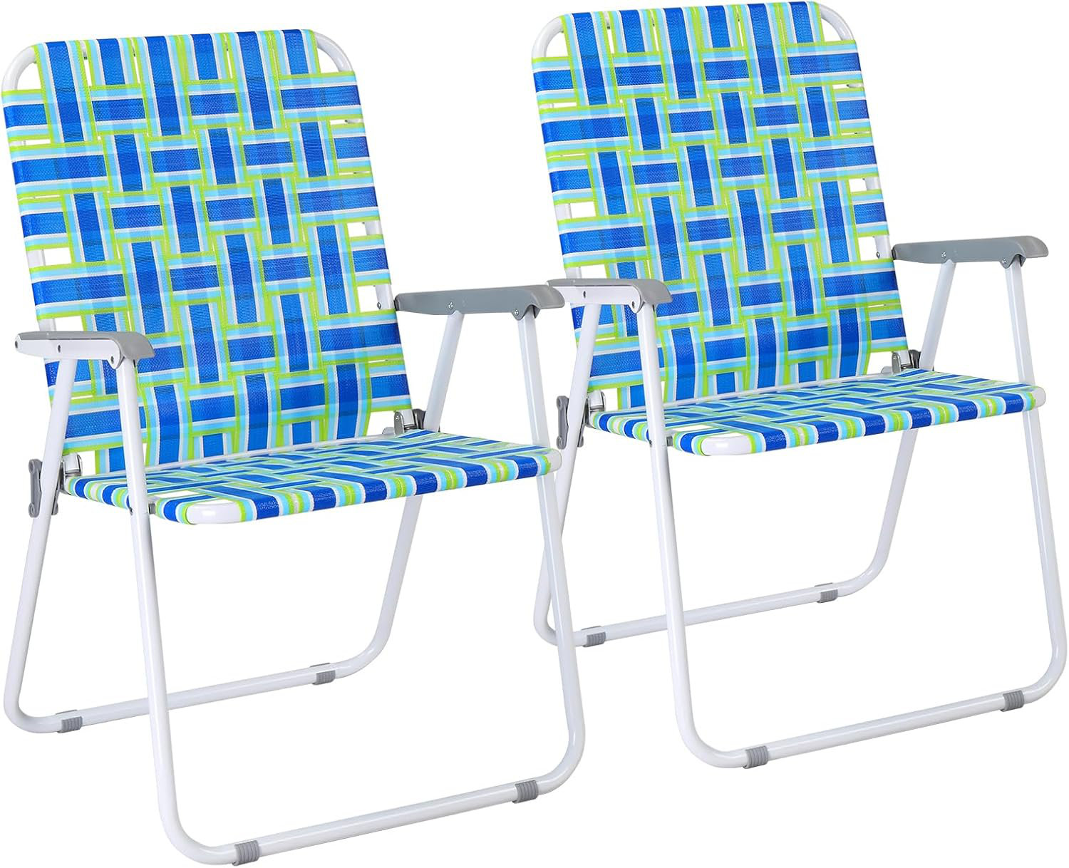 Marbueno Folding Chair Aluminum Orange and Blue Stripes Beach Pool 53X56X78 cm 103461 main image 1