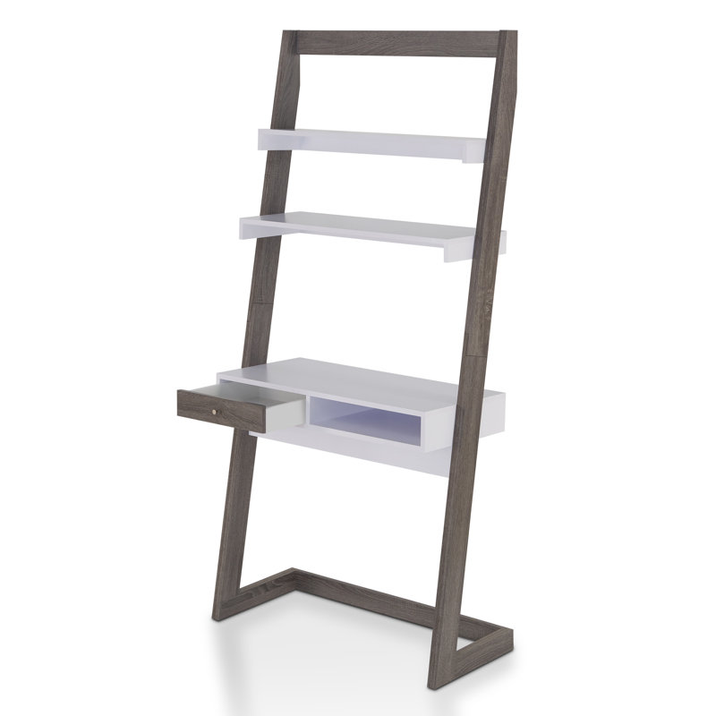 Justis Leaning / Ladder Desk, White/Dark Gray