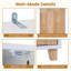 Rubber Wood, MDF, Fabric Freestanding Linen Cabinet