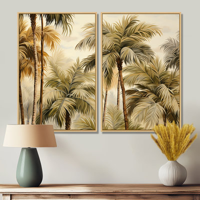 Palmier, désert, oasis III - Vert, reproduction d'art sur toile