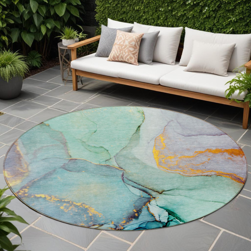 Tapis extérieur rond 8 pi