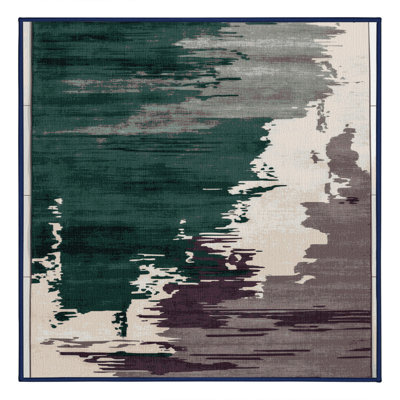 Machine Washable Watercolor Blue Area Rug