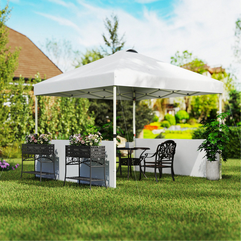 Tente à auvent escamotable 10 pi x 10 pi avec 2 demi-parois latérales Outsunny