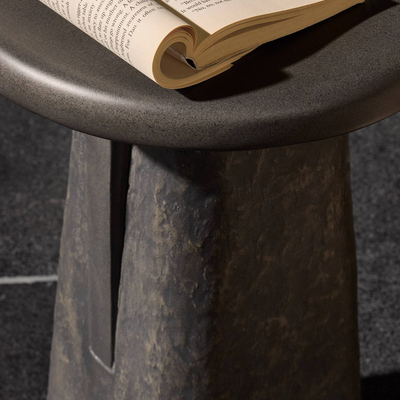 Daro Outdoor End Table-Charcoal Concrete
