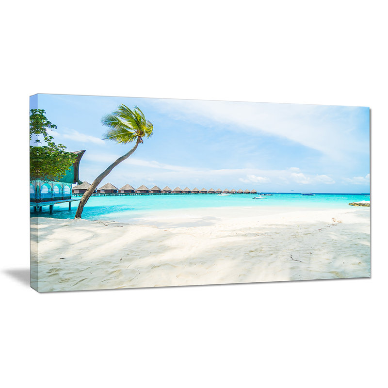 « tropical maldives island », reproduction de photo sur toile tendue, H 16 po x l 32 po x P 1 po