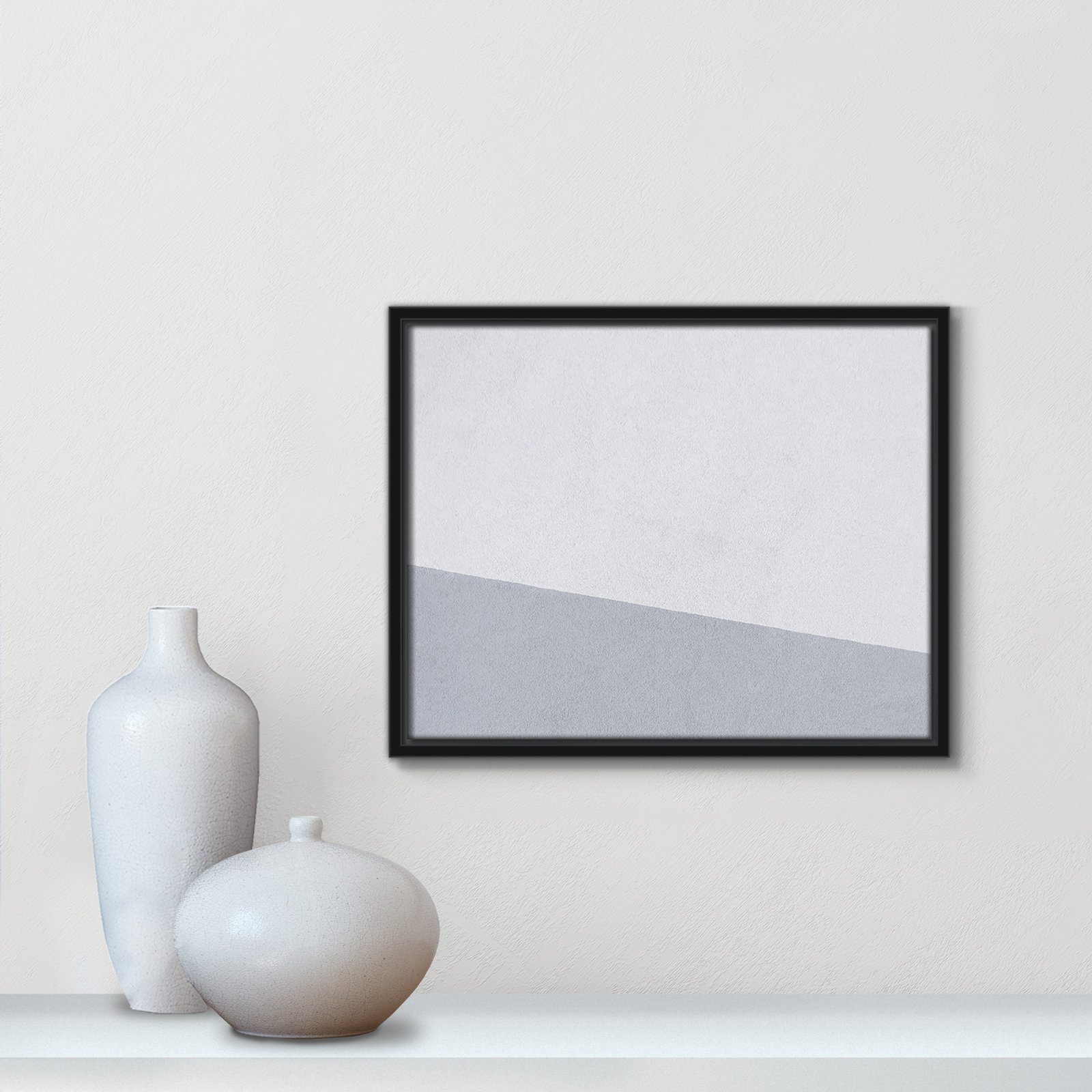 Dominic "Abstract Blues" Print, 12.5" H x 15.5" W x 2" D, Black Framed Canvas