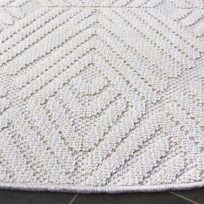 Joyner Performance Geometric Indoor/Outdoor Area Rug, Round 6'7"