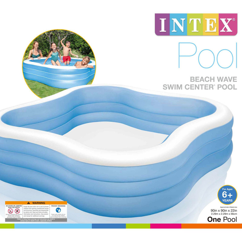Piscine gonflable en plastique 1,83 pi x 7,5 pi x 7,5 pi