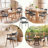 Set Of 4 Modern Upholstered Arm Dining Chairs-1049004035
