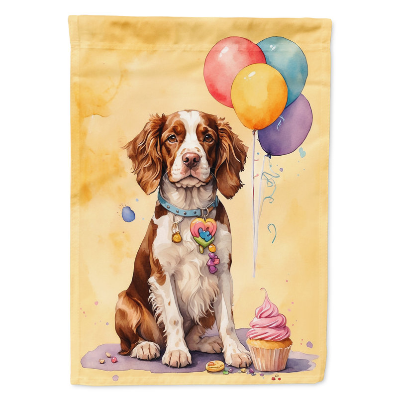 Drapeau de jardin «Happy Birthday», Épagneul Springer gallois