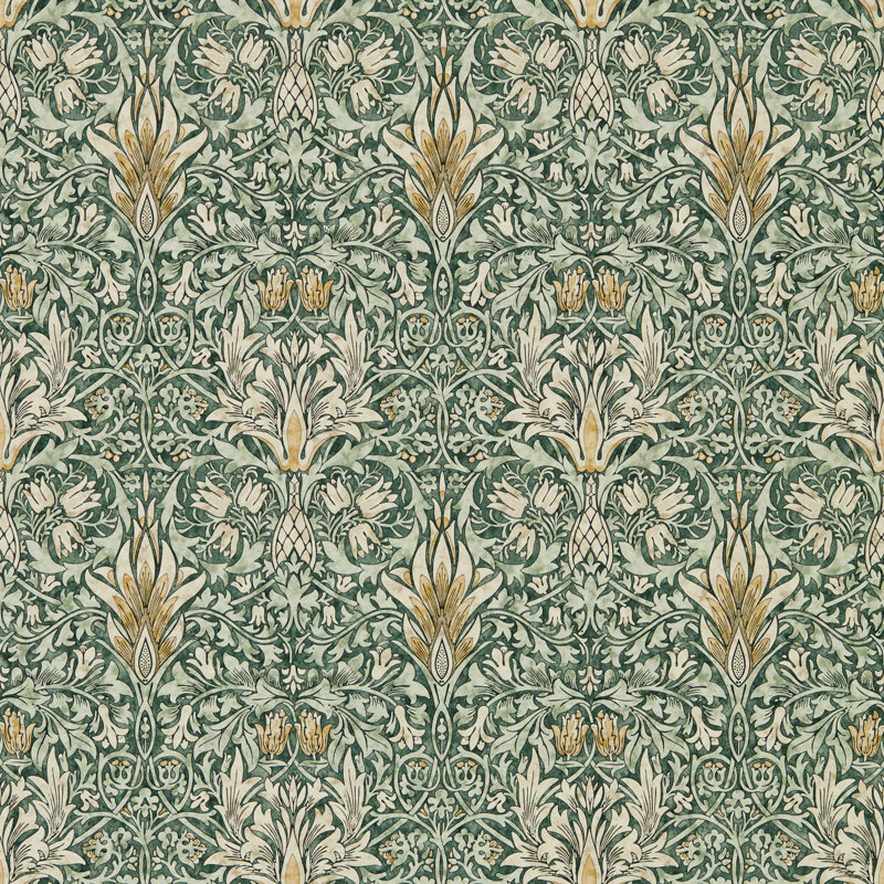 Acanthus 10.05m x 68.6cm Matte Wallpaper Roll, Dark Green