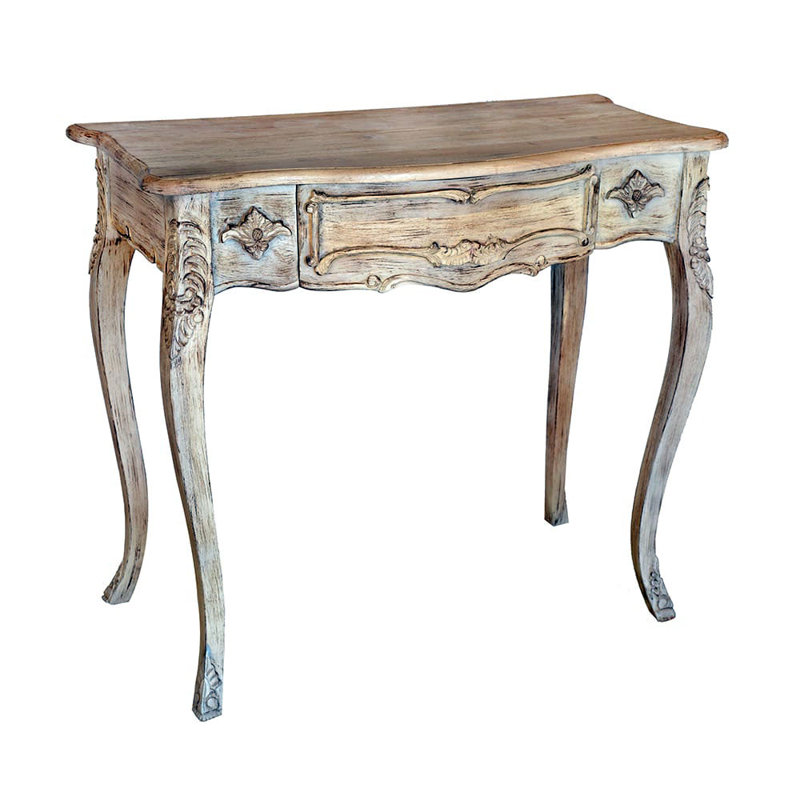 Kishore 36'' Solid Wood Console Table, Beige Wood