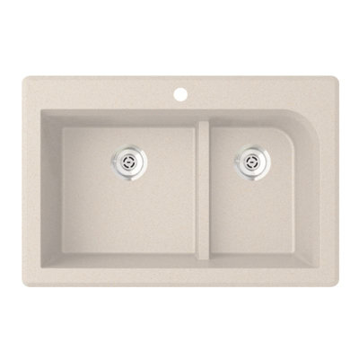 33'' L Double Bowl Granite Kitchen Sink