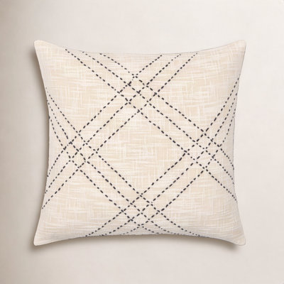 Frida Embroidered Cotton Throw Pillow