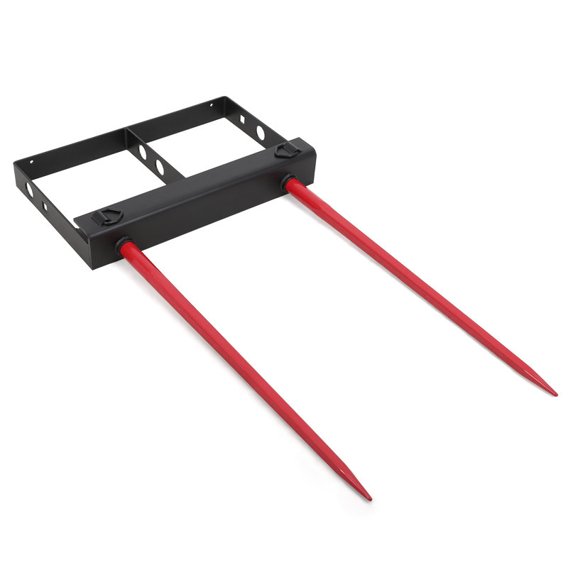 Accessoire de pique à foin de 99 cm (39 po) pour godets de chargeuses compactes et de tracteurs – Pique à balles double de 1 360 kg (3 000 lb) avec attache rapide, compatible avec les chargeuses universelles