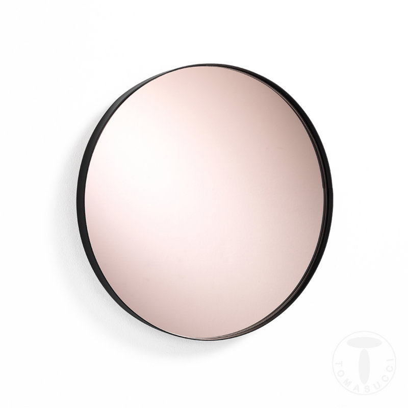 Round Metal Framed Wall Mounted Accent Mirror in Black