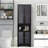 Tall Narrow Freestanding Bathroom Linen Storage Cabinet - 2 Cabinets, Countertop, Adjustable Shelves And Doors-960036882