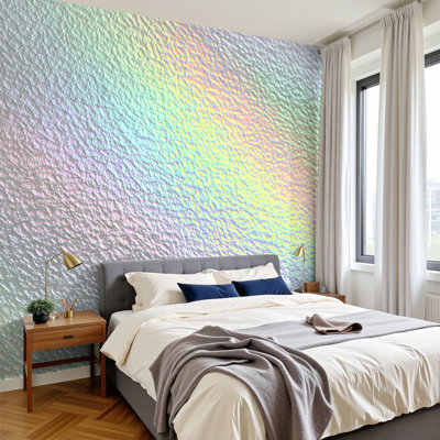 Papier peint adhésif auto-adhésif moderne l 144 po x H 100 po pour chambre à coucher Holographique