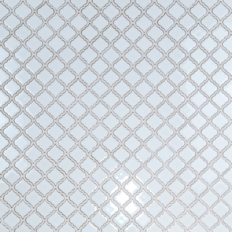 Hudson Tangier 2" x 2" Porcelain Arabesque Mosaic Wall & Floor Tile, Silk White