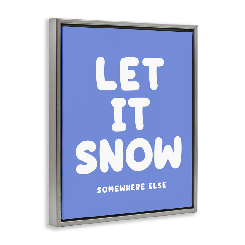 «Snow Somewhere Else Else Floater», art mural sur toile par House of Lulu, H 31 po x l 25 po, Cadre flottant gris lustré