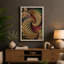 Golden Spirals and Berries Art Deco 1 Piece Wrapped Canvas Wall Art-399171180-399171181