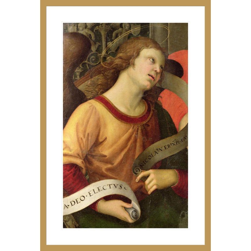 Ange du polyptyque de Saint-Nicolas de Tolentino par Raphael - Impression Giclée encadrée, H 41,5 po x l 28,19 po