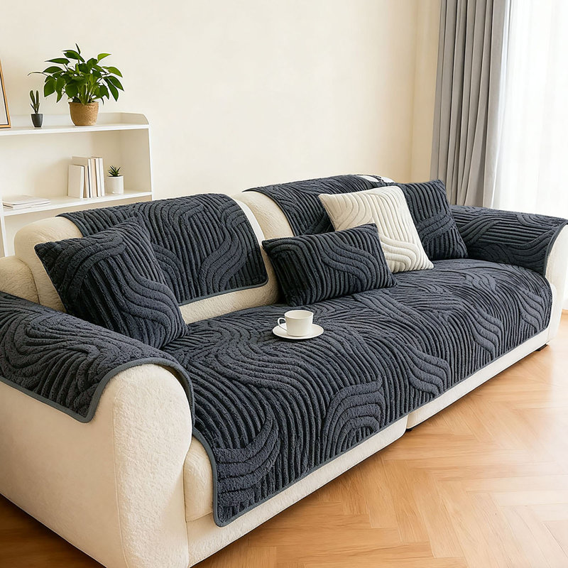 Sofa Slipcover, 90cm H x 90cm W x 90cm D, Dark Grey