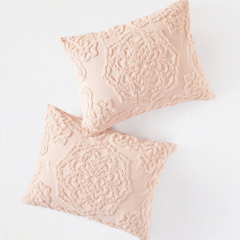 Couvre-lit en coton chenille à médaillon à franges - Améliorez le décor de votre chambre à coucher 100% literie douce et confortable