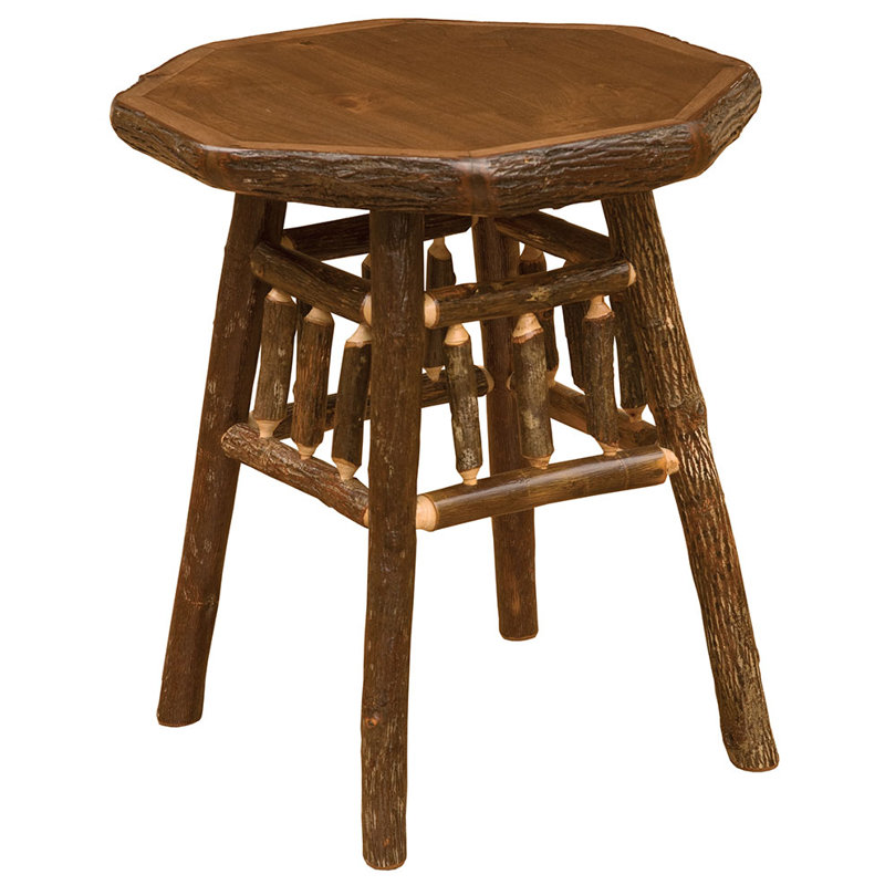 Table de bout Fireside Lodge Hickory Log Teton - Espresso, Espresso