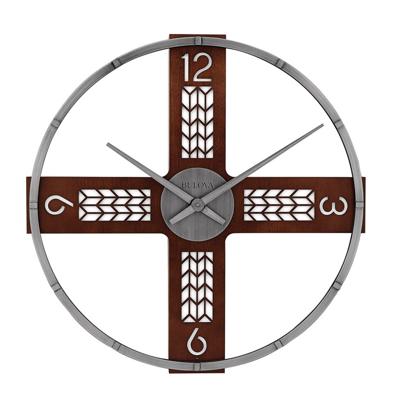 Horloge murale en bois et métal Flagstaff, C4335