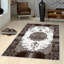 Tapis oriental brun en polyester tissé à plat Gabele-140374958