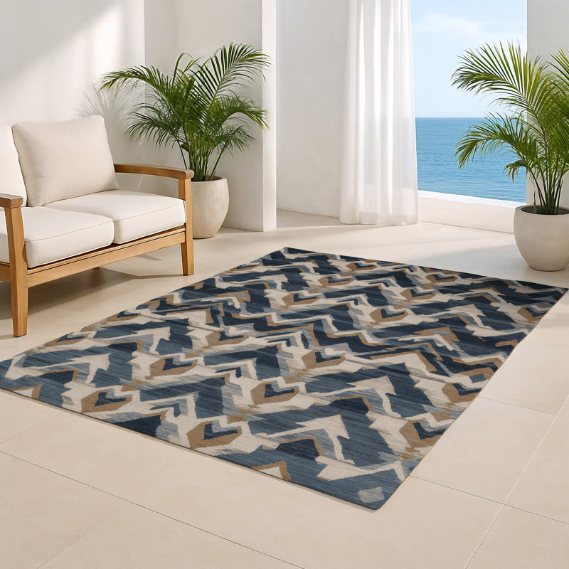 Tapis d'intérieur et d'extérieur gris Persian, Rectangulaire 8 pi x 10 pi