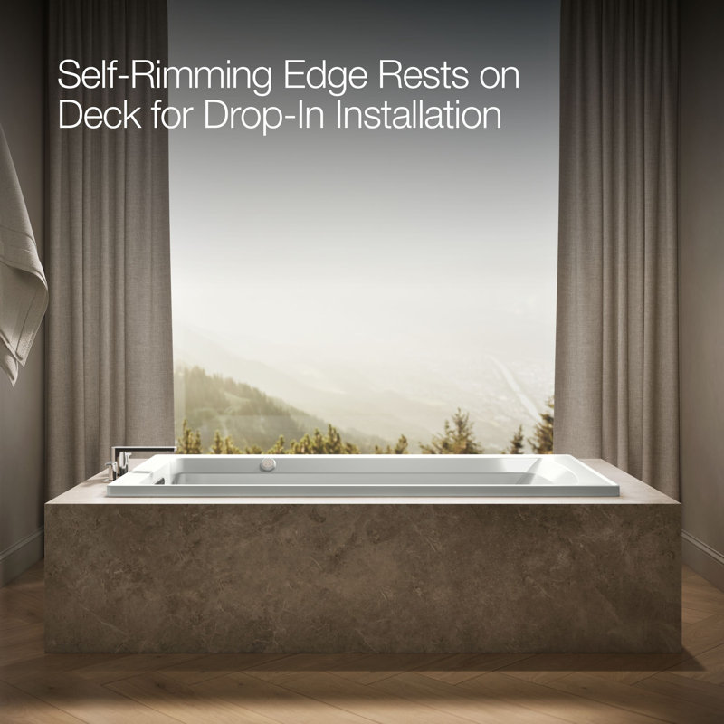Archer® 72" x 36" Drop  in Air Bathtub, Ice Grey