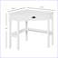 Bureaux, bureau d'angle compact avec tiroir & amp; Tablettes pour petits espaces, poste de travail de bureau à domicile | Blanc | Panneau de fibres à densité moyenne P2
