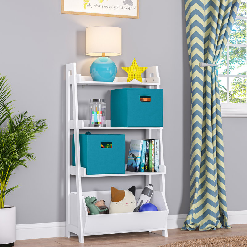 Turquoise Collapsible Kids Storage Cube Set with Handles