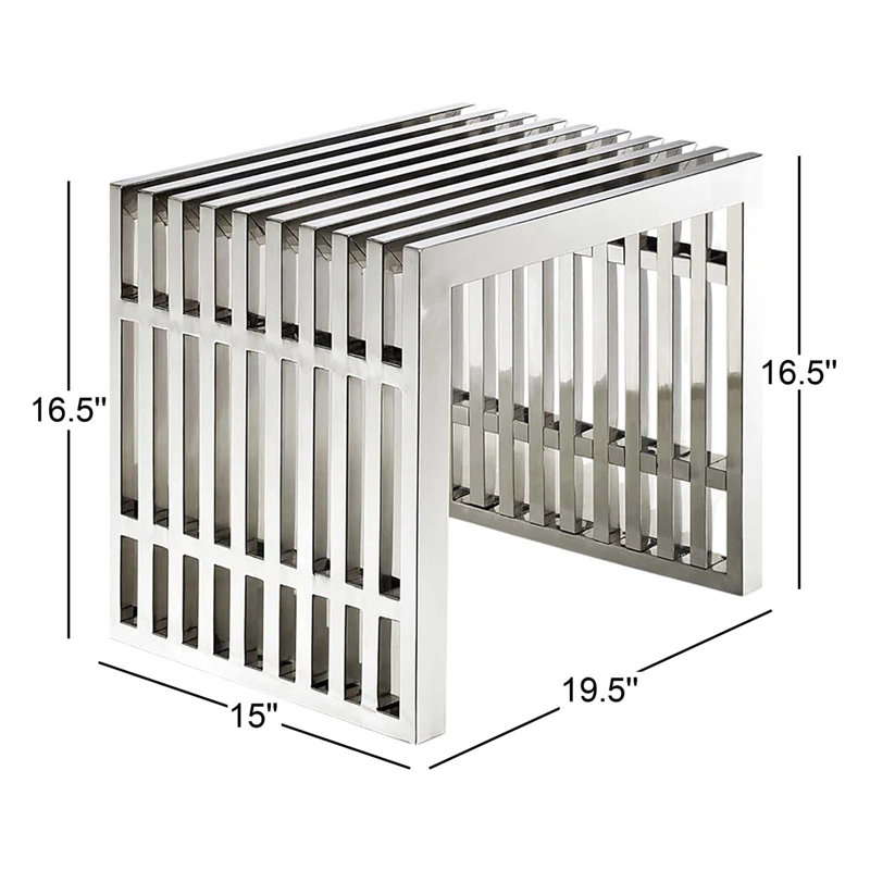 Petit banc modulaire en acier inoxydable Modway