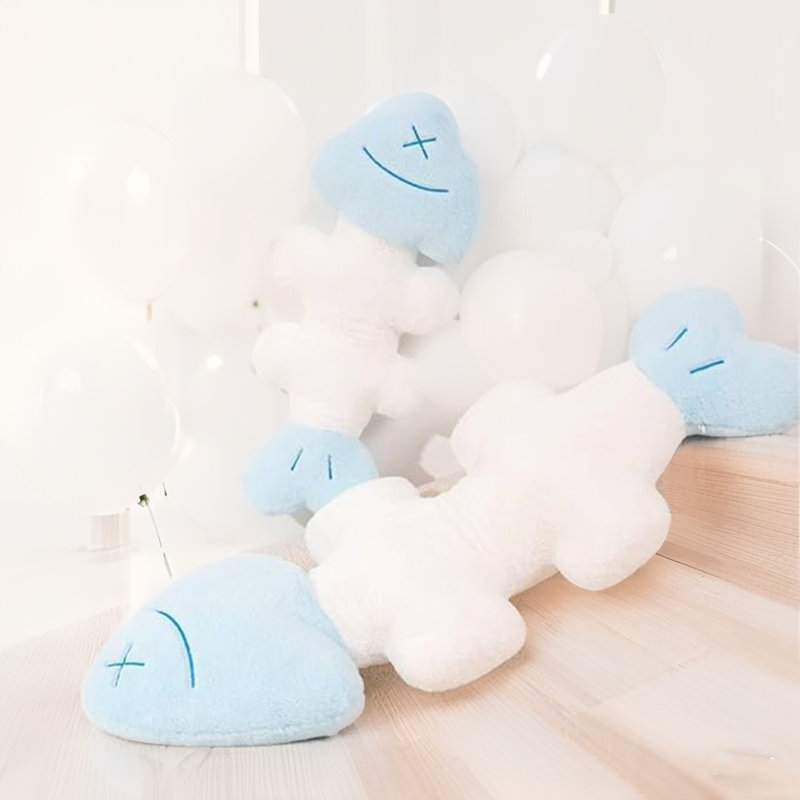Coussin Fishbone, Bleu, H 20,5 po x l 9 po