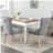 Tufted Solid Wood Contemporary Flax Upholstered Linen Dining Chair with Wood Legs Nailhead Trim 2-Pcs Set-2091873316-2091873314