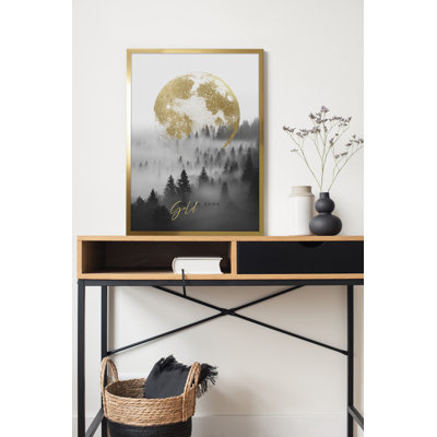 Moon Over the Forest 1 Piece Single Picture Frame Wall Art